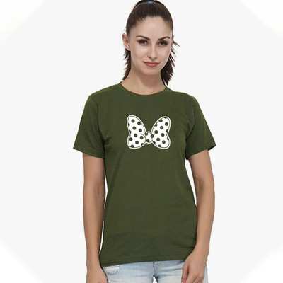 Nilan Tees Wear Printed Women Round Neck Light Green T-Shirt