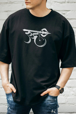 sova legacy Printed Men Round Neck Black T-Shirt
