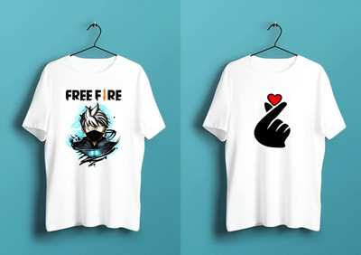 MAVIGE Printed Men Round Neck White T-Shirt