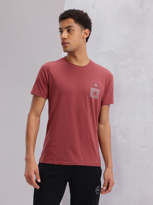 HRX by Hrithik Roshan Solid Men Round Neck Maroon T-Shirt