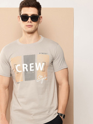 INVICTUS Printed Men Round Neck Beige T-Shirt