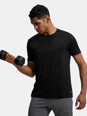 JOCKEY Solid Men Round Neck Black T-Shirt