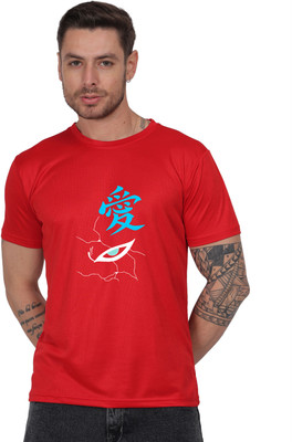 Trendoryx Graphic Print Men Round Neck Red T-Shirt