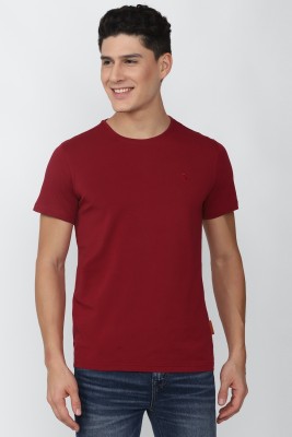 Simon Carter London Solid Men Round Neck Maroon T-Shirt