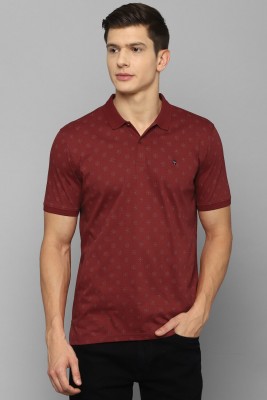 Louis Philippe Sport Printed Men Polo Neck Maroon T-Shirt