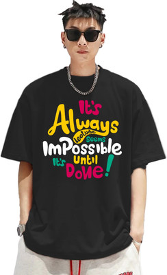 Leotude Printed Men Round Neck Black T-Shirt