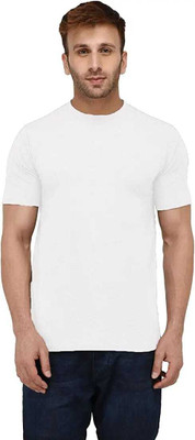 sai kripa Solid Men Round Neck White T-Shirt