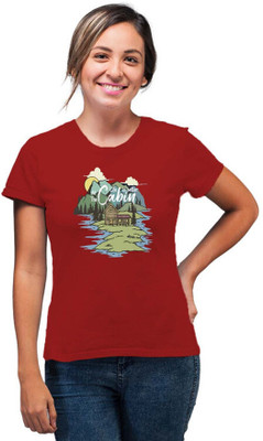 SmarTee Street Printed Women Round Neck Red T-Shirt