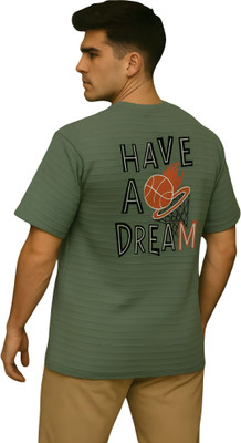 RAKOS Graphic Print Men Crew Neck Green T-Shirt