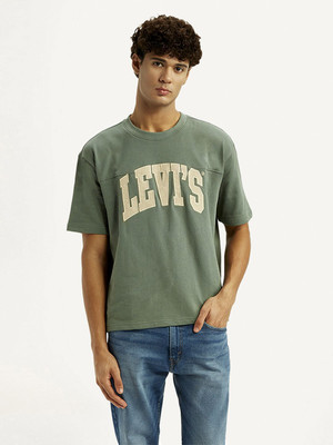 LEVI'S Graphic Print Men Crew Neck Green T-Shirt
