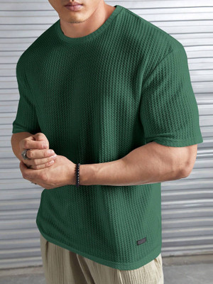 Stockton Printed Men Round Neck Green T-Shirt