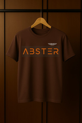 ABSTER Printed Men Round Neck Beige T-Shirt