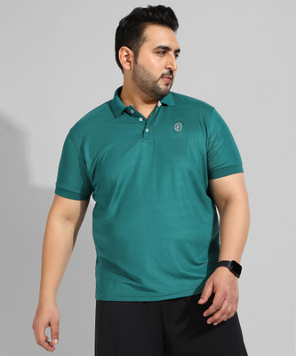 Instafab Plus Solid Men Round Neck Green T-Shirt