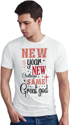 Seek Buy Love Printed Men Round Neck White T-Shirt