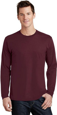 SPOWEARY Solid Men Round Neck Maroon T-Shirt