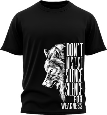 Jazira Graphic Print Men Round Neck Black T-Shirt