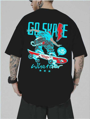 UG Fashion Printed Men Round Neck Black T-Shirt
