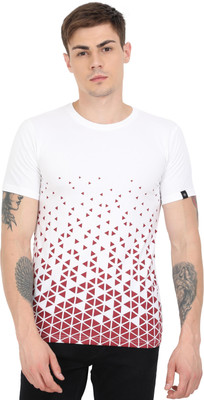 Texman Printed Men Round Neck White T-Shirt
