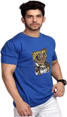 j hind print Printed Men Round Neck Blue T-Shirt