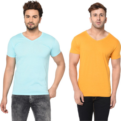 Adorbs Trend Solid Men V Neck Multicolor T-Shirt