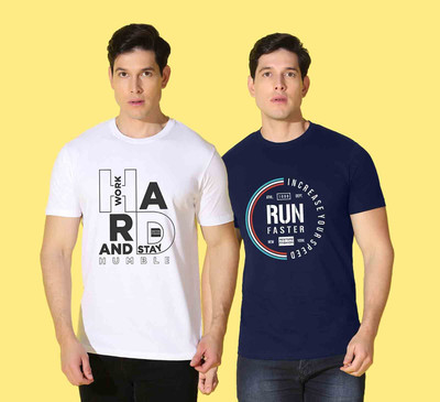WOOSTRO Typography Men Round Neck Multicolor T-Shirt