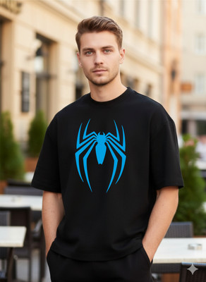 RS Print Printed Men Round Neck Black T-Shirt