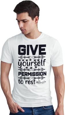 Seek Buy Love Graphic Print Men Round Neck White T-Shirt