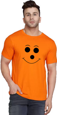 kapasiya Graphic Print Men Round Neck Orange T-Shirt