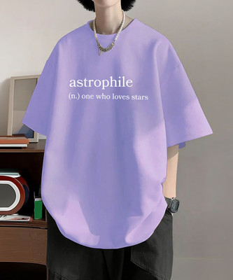 Cool Plus Typography Men Round Neck Purple T-Shirt