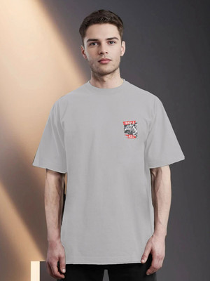 Moda Rapido Printed Men Round Neck Grey T-Shirt