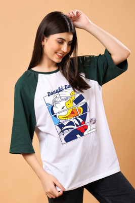 SWIFTLY Graphic Print Women Round Neck Dark Green T-Shirt