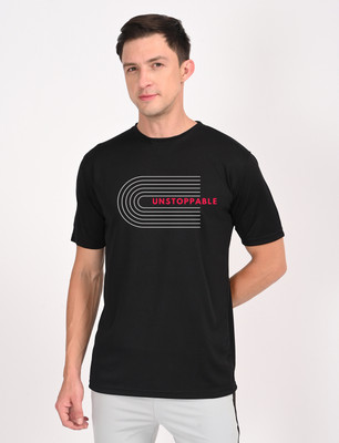 3colors Printed Men Round Neck Black T-Shirt