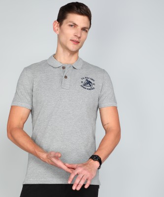 U.S. Polo Assn. Denim Co. Solid Men Polo Neck Grey T-Shirt