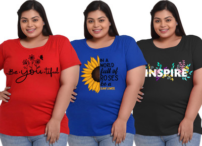 Elite soul Graphic Print Women Round Neck Multicolor T-Shirt