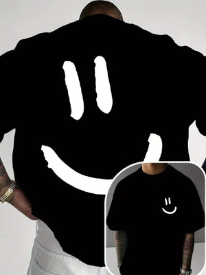 HASTEN Printed Men Round Neck Black T-Shirt
