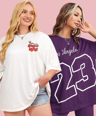 DreamBe Printed Women Round Neck Multicolor T-Shirt