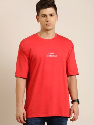 Jack Paris Printed Men Round Neck Red T-Shirt
