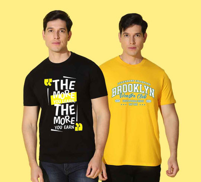 WOOSTRO Typography Men Round Neck Multicolor T-Shirt