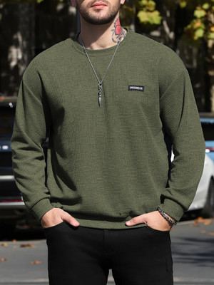 sti Full Sleeve Solid Men Sweatshirt