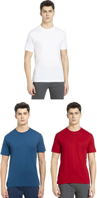 JOCKEY Solid Men Round Neck Blue, Red, White T-Shirt