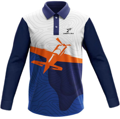 lookswala Printed Men Polo Neck Multicolor T-Shirt