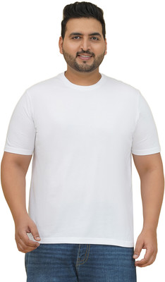 JOHN PRIDE Solid Men Round Neck White T-Shirt
