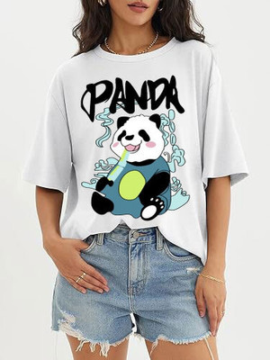 HouseOfCommon Graphic Print Women Round Neck White T-Shirt