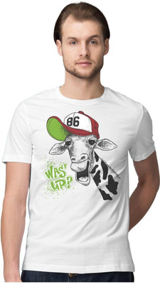 GPGARMENTSS Printed Men Round Neck White T-Shirt