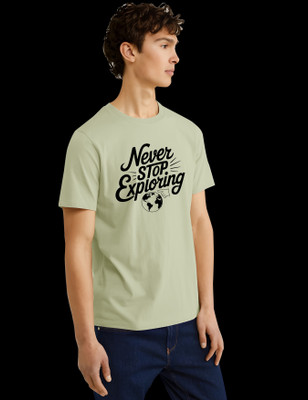 RAN ELEVEN COMPANY Printed Men Round Neck Yellow T-Shirt