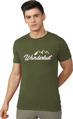 RULEDBYSUN Typography Men Round Neck Green T-Shirt