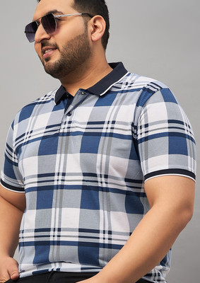 Austivo Checkered Men Polo Neck Multicolor T-Shirt
