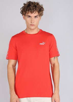 PUMA Solid Men Crew Neck Red T-Shirt