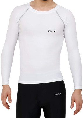 WMX Solid Men Round Neck White T-Shirt