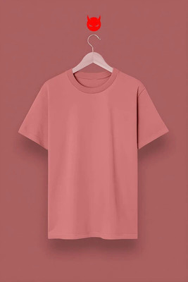 SINNER STREET Solid Men Round Neck Orange T-Shirt